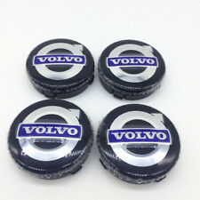 New Volvo Wheel Center Hub Caps Rim Cap Black Blue Emblem 64mm 4pcsset