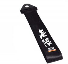 Jdm High Strength Mugen Power Tow Strap For Front Rear Bumper Towing Hook-black