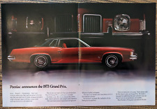 1973 Pontiac Grand Prix Red Coupe Black Roof Sj 455ci Auto Vintage Print Ad
