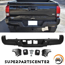 Black Rear Step Bumper Assembly For 2016-2020 Toyota Tacoma Wsensor Holes