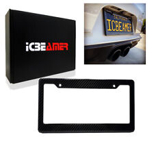 Jdm 1 Pc Black Carbon Fiber License Plate Frame Holder Cover Frontrear B268