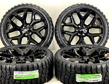 24 Black Rst Trailboss Chevy Ltz Gmc Cadillac Wheels Rims Tires Snowflake24