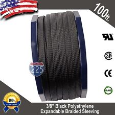 100 Ft 38 Black Expandable Wire Cable Sleeving Sheathing Braided Loom Tubing