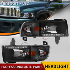 Led Drl Headlights For 1994-2002 Dodge Ram 1500 2500 3500 Replacement Headlamps
