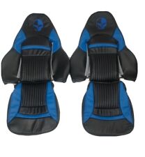 Chevy Corvette C5 Sports Seat Covers In Black Blue Color With Jack Logo