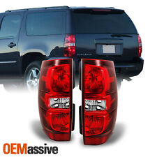 Fit 2007-2014 Tahoe Suburban Red Clear Tail Lights Brake Lamps Replacement Pair
