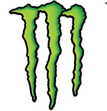 4x Monster Logo Decal For Carvanlaptop Vinyl Sticker Funny Green Motocross