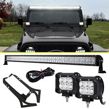 52 Led Light Bar 4 Pods Mount Bracket Combo Kit For Jeep Wrangler Jl 18-22