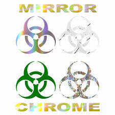 Biohazard Sticker - Toxic Biohazard Decal - Choose Chrome Color And Size