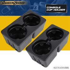Dual Cup Holder Insert Fit For 2007-14 Cadillac Gmc Chevy Black Front Floor Part