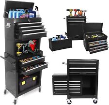 6-drawer Rolling Tool Chest Storage Cabinet Toolbox Combo Locking W Riser Black