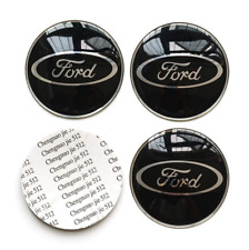 For Ford 4x65mm Wheel Center Caps Decal Stickers Black Emblem Badge