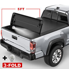 Tri-fold 5ft Soft Truck Bed Tonneau Cover For 2019-2022 Ford Ranger 5 On Top