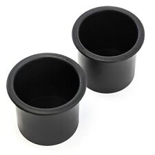 2 Black Plastic Cup Holders Boat Rv Car Truck Inserts Universal Size Small
