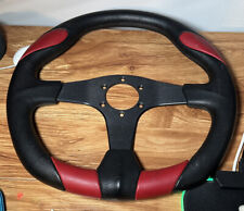 Momo Quark 350mm Steering Wheel Black Red Qrk35bk0r