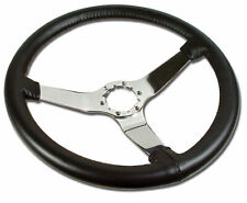 Corvette C3 Reproduction Steering Wheel Black Leather Chrome Spokes 1977-1981