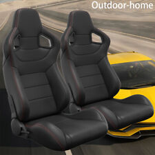 2pcs Universal Racing Seats Reclinable Adjustable Bucket Seats Sport Game Seat