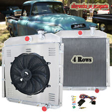 4 Row Radiator Shroud Fan Kits For Gmc 5.25.35.76.1l 1955-1959 1956 1957 1958