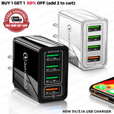 Us 4 Port Fast Quick Charge Qc 3.0 Usb Hub Wall Home Charger Power Adapter Plug