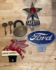 Auto Collector Pegasus License Plate Safety Star Ford Topper Padlock Hotrod Car