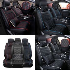 Front Rear 5-seats Car Seat Cover Cushion Full Set Suv Universal Pu Leather