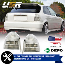 Jdm Sir Style All Clear Rear Tail Light For 96-00 Honda Civic 3d Hatchback Ek