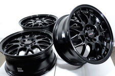 16 5x100 5x114.3 Mesh Wheels Rims Full Black Wchrome Rivets Honda Civic Accord
