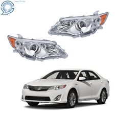 Headlights For 2012-2014 Toyota Camry Clear Headlamps Chrome Housing Rightleft