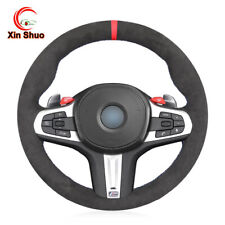 Dark Gray Alcantara Black Car Steering Wheel Cover For Bmw M3 G80 M4 G82 G83 M5