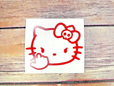 Hello Kitty Middle Finger Decal Sticker Car Home Windows Colors Sizes Available