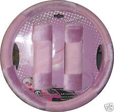 Pink Steering Wheel Cover Includes 2 Seat Belt Covers