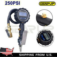 Digital Tire 250 Psi Inflator With Pressure Gauge Air Chuck For Truckcarbike