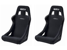 Pair Sparco Sprint L Racing Bucket Seat - Large - Black Fabric - Fia Approved