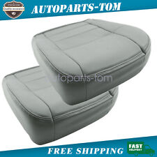 For 02-07 Ford F250 F350 Lariat Driver Passenger Bottom Leather Seat Covers Gray