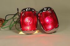 Chevy Vintage Tail Lights Lamps Housings Stainless Black Rim Right Side Set
