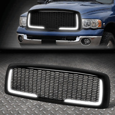 For 02-05 Dodge Ram 1500 2500 3500 Honeycomb Front Bumper Grille Grill Wled Drl