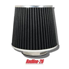 Black Universal Round Cone Cold Air Filter Replacement 2.5 63.5 Mm Inlet