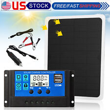 12v 10w Solar Panel Trickle Charger Battery Charger Kit Maintainer Boat Rv Car