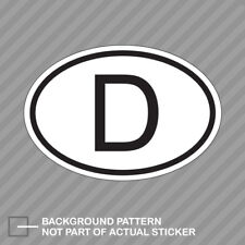 D Germany Country Code Oval Sticker Decal Vinyl German Euro