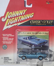 Johnny Lightning Blue 1971 Plymouth Hemi Cuda Convertible Classic Gold Mint 164
