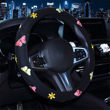 Cute Embroidery Car Steering Wheel Cover Butterfly Steering Cover Wrap Protector