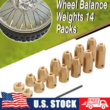 81214 Pack Universal Motorcycle Brass Wheel Tire Spoke Balancing Weights Set
