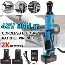 42v Electric Cordless Ratchet 38right Angle Wrench Impact Power Tool 2 Battery