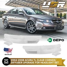 Clear Corner Reflector Diffuser Replacement Set For 2004-2008 Acura Tl Headlight