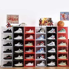Magnetic Shoe Storage Box Drop Sidefront Sneaker Case Stackable Container --xl