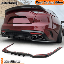 For Kia Stinger Real Carbon Fiber Cf Rear Bumper Lip Diffuser Spoiler Splitter