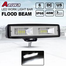 6inch 48w Led Work Light Bar Offroad Flood Pods Atv Suv Boat Driving Fog Lamp