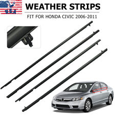 4pcs For 2006-2011 Honda Civic Car Weather Strip Window Moulding Trim Seal Belt
