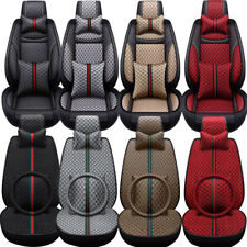 Universal Car Seat Cover 5 Seats Full Set Luxury Leather Front Rear Back Cushion