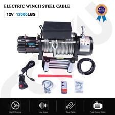 New 12000lbs 12v Electric Winch For Truck Trailer Pickup Suv Wireless Remote